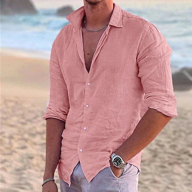 Men's elegant linen shirt - SAINT DOR - view 1