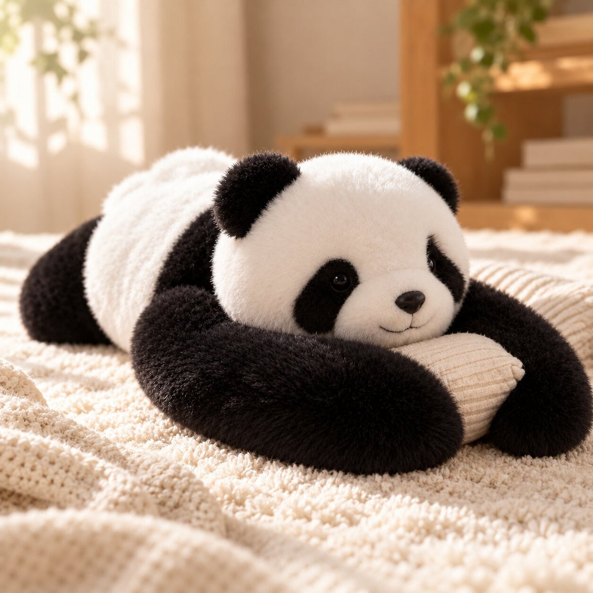 Soft toy with extra long arms for stress relief - panda