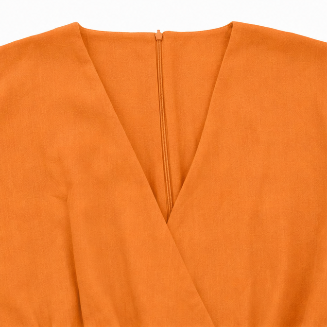 Women's wide leg V-neck jumpsuit - detail