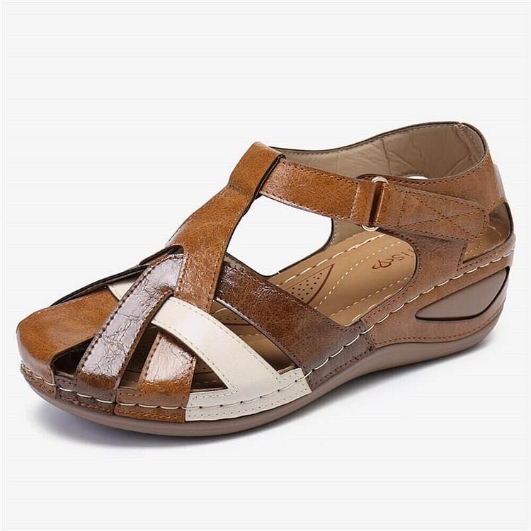 Women's leather orthopaedic sandals – Saint Dor UK – pair view