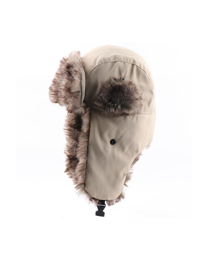 Trapper hat with ear flaps and a faux fur lining - view 4