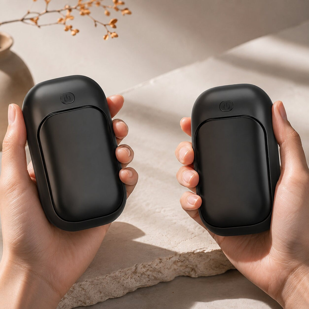 Rechargeable 2-in-1 hand warmer in two halves, one for each hand - view 3