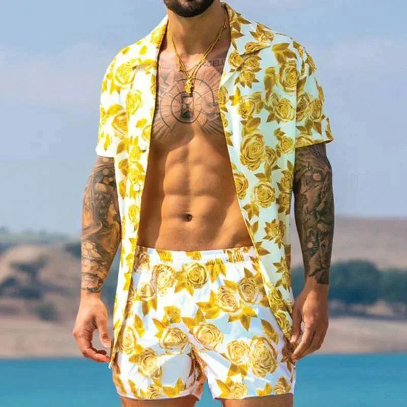 Men's Two-Piece Set - Light & Airy Summer Print - view 7