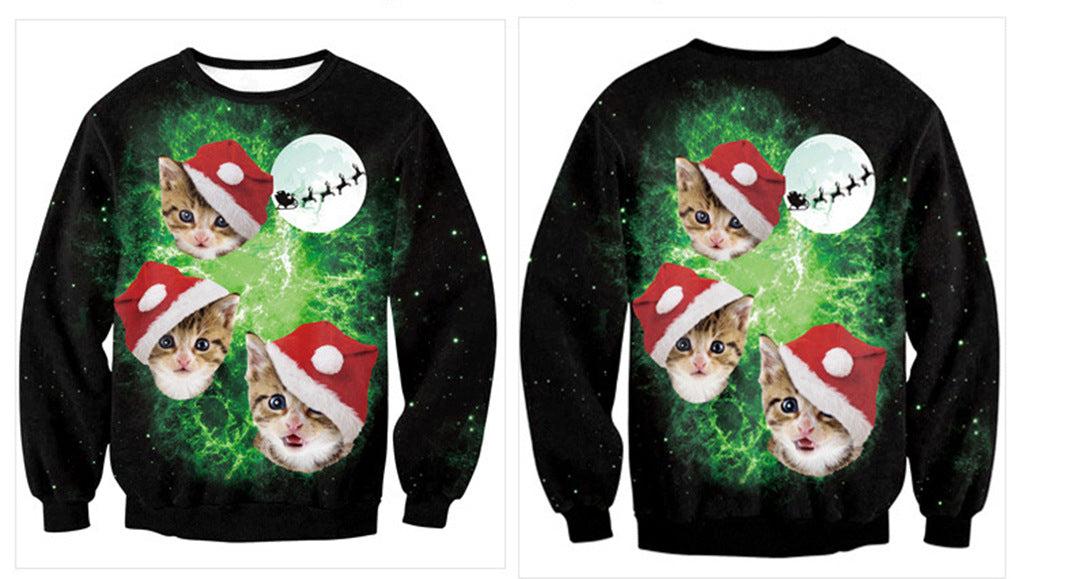 Unisex ugly Christmas jumper with an all-over 3D festive print