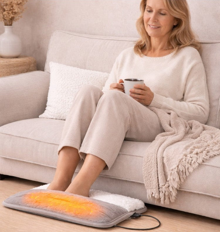 USB heated foot warmer in fleece with a teddy lining and cable - view 2