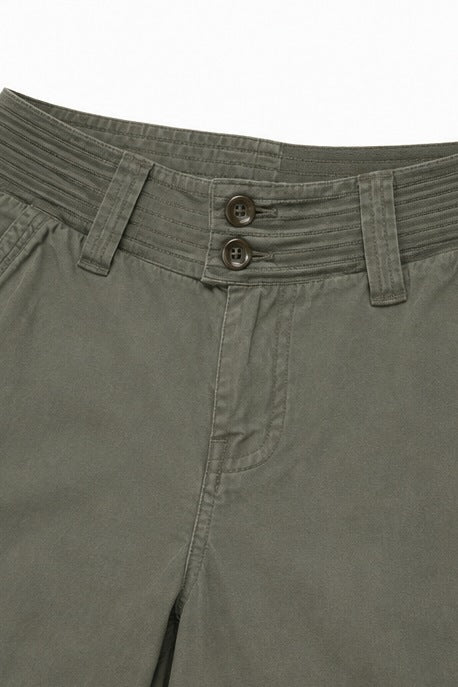 Women's vintage wide-leg cargo trousers with flap pockets and D-rings - view 5
